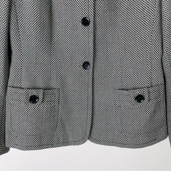 Calvin Klein black white check button preppy office academia office blazer 8 - Picture 3 of 7